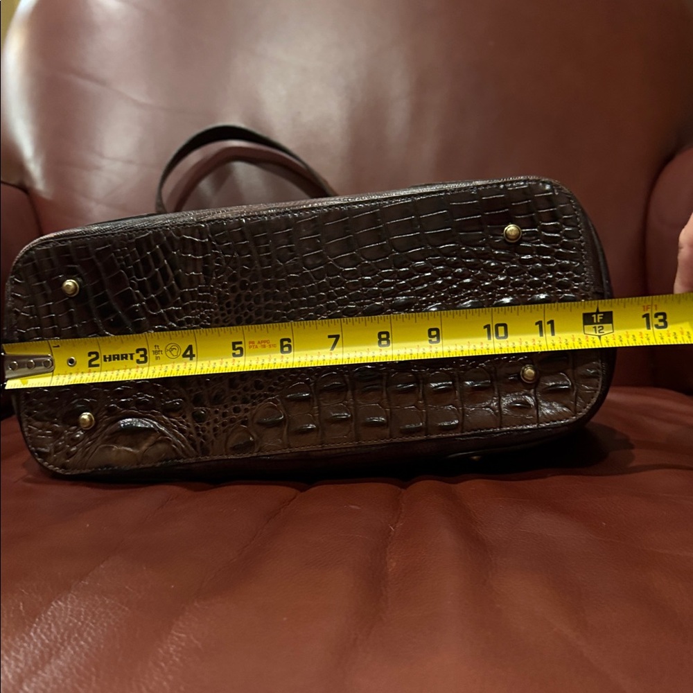 Brahmin Rich Brown Crocodile-Embossed Shoulder Bag - Picture 7 of 10